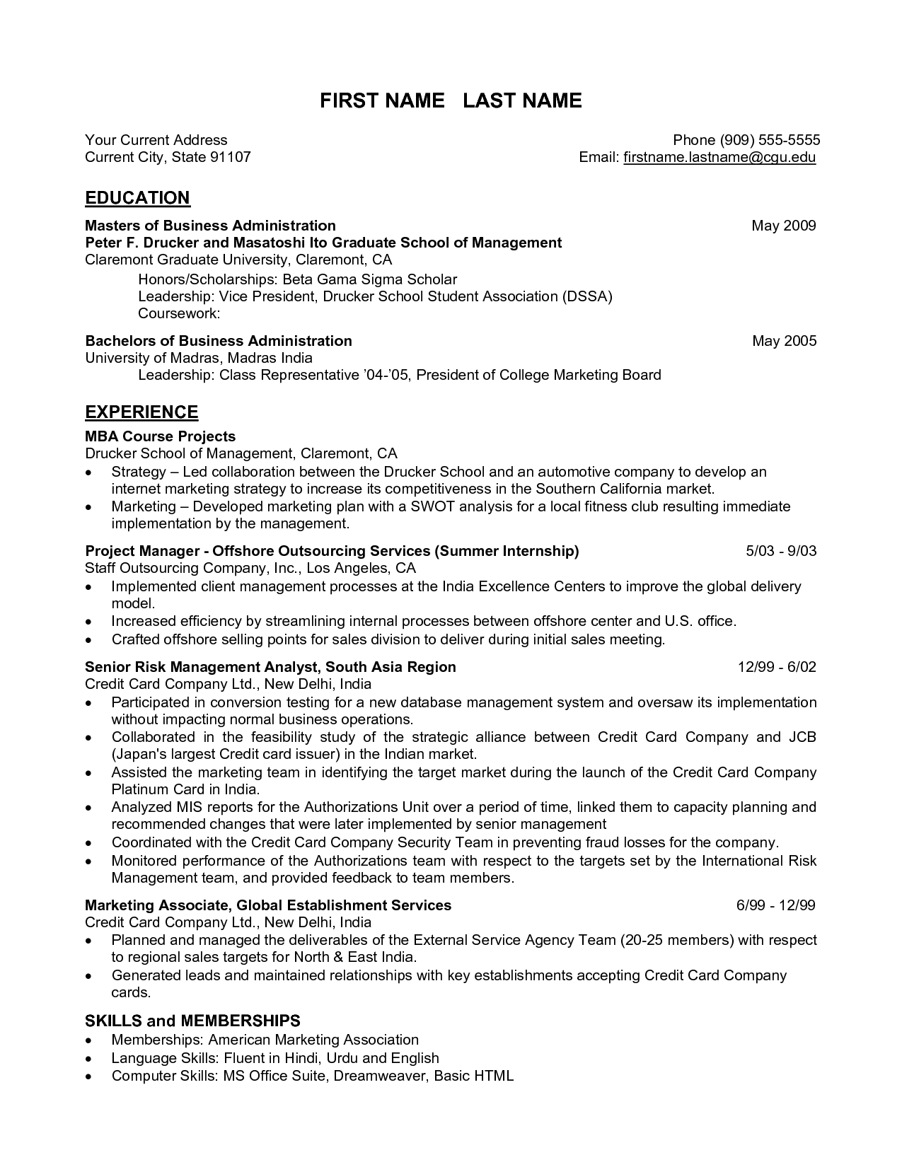 Resume Sample